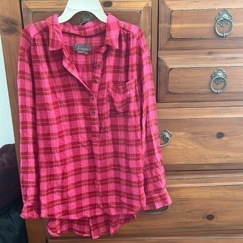 Anthropologie Women’s Pink And Yellow Blouse Size Large NWOT
